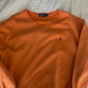 Polo by Ralph Lauren Men's Bright Orange Crewneck Sweater